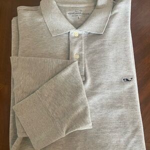 Mens Vineyard Vines Long Sleeve Heather Grey Classic Pique Polo Shirt Large
NWOT